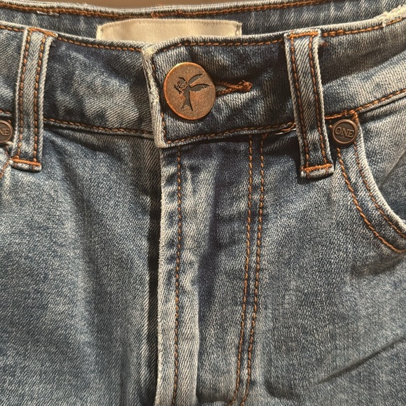 One Teaspoon High Waist Bandits Blue Jean Shorts Size 23 - Picture 6 of 7
